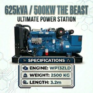 500KW 625kVA Open Type Weifang Diesel Generator WP13ZLD